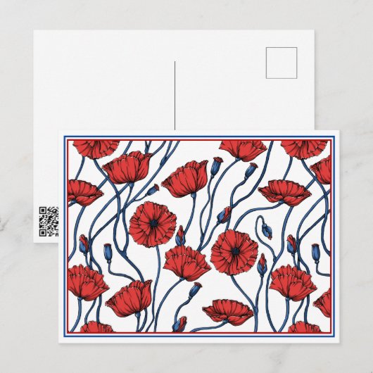 Poppy Floral Bouquet Briefkaart (Voorkant / Achterkant)