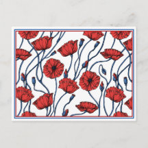 Poppy Floral Bouquet Briefkaart