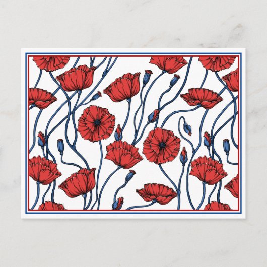 Poppy Floral Bouquet Briefkaart (Voorkant)