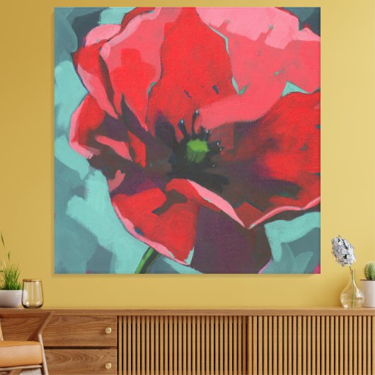 Poppy Floral Canvas Afdruk (Insitu (Woonkamer))