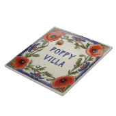 Poppy Floral Custom House Naam Bord Teken Plaque Tegeltje (Zijkant)