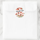 Poppy Floral Dank u Ronde Sticker (Tas)