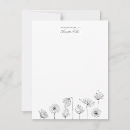 Poppy Floral Gepersonaliseerde briefpapier Note Ka Notitiekaartje