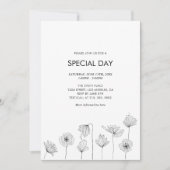 Poppy Floral Party Invitation for All Occasions Kaart (Voorkant)