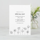 Poppy Floral Party Invitation for All Occasions Kaart (Staand voorkant)
