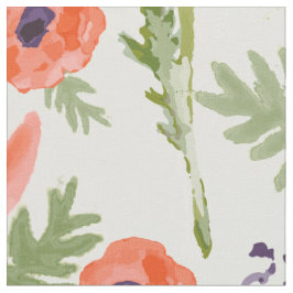 Poppy Floral Pattern, geverfd oosterd Oranje Stof