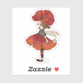 Poppy Floral Pixie Sticker