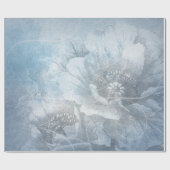 Poppy Floral | Prachtige blauwe mosterdventilator Cadeaupapier (Vlak)