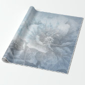 Poppy Floral | Prachtige blauwe mosterdventilator Cadeaupapier (Uitgerold)