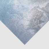 Poppy Floral | Prachtige blauwe mosterdventilator Tissuepapier (Detail)