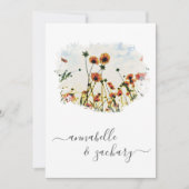 ** POPPY Floral RSVP - QR code AR9 Huwelijk Kaart (Voorkant)