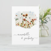 ** POPPY Floral RSVP - QR code AR9 Huwelijk Kaart (Staand voorkant)