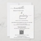 ** POPPY Floral RSVP - QR code AR9 Huwelijk Kaart (Achterkant)