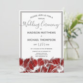 Poppy Floral Virtual Wedding Livestream Weddenscha Kaart (Staand voorkant)