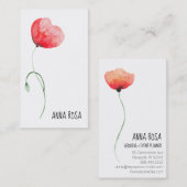 *~* Poppy Floral Wedding Event Planner Simple Visitekaartje (Voorkant / Achterkant)