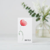*~* Poppy Floral Wedding Event Planner Simple Visitekaartje (Staand voorkant)