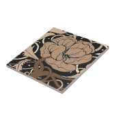 Poppy Flower Art Nouveau tile Tegeltje (Zijkant)