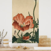 Poppy Flower beroemd gemaakt door Ohara Koson Poster (Keuken)