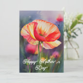 Poppy Flower Botanical Painting Moederdag Kaart (Staand voorkant)