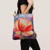 Poppy Flower Botanical Painting Moederdag Tote Bag (Dichtbij)