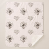 Poppy Flower Botanical Sherpa Deken (Voorkant)