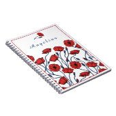 Poppy Flower Bouquet personaliseren Notitieboek (Rechterzijde)