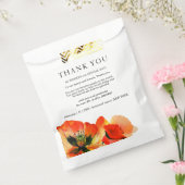 Poppy Flower Elegant Eenvoudige Bruiloft Dank u Bedankzakje (Gezegeld)