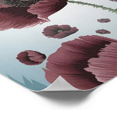 Poppy Flower Field Poster – Minimalistische Platte (Hoek)