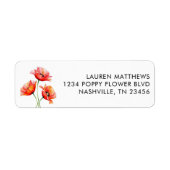 Poppy Flower Floral Orange Spring Etiket (Voorkant)