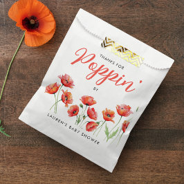 Poppy Flower Floral Spring Baby Bridal Shower Bedankzakje