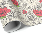 Poppy flower Garden Pattern Cadeaupapier (Rol Hoek)