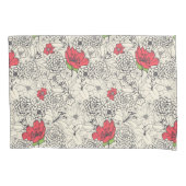 Poppy flower Garden Pattern Kussensloop (Voorkant)
