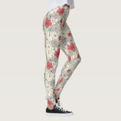 Poppy flower Garden Pattern Leggings