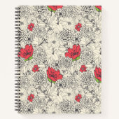 Poppy flower Garden Pattern Notitieboek (Voorkant)