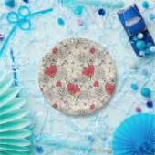 Poppy flower Garden Pattern Papieren Bordje (Feest)