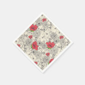 Poppy flower Garden Pattern Servet (Hoek)