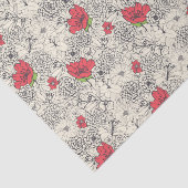 Poppy flower Garden Pattern Tissuepapier (Detail)