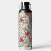 Poppy flower Garden Pattern Waterfles (Voorkant)