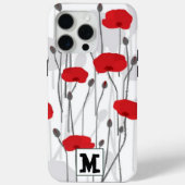 Poppy flower gift botanical pretty monogram Case-Mate iPhone case (Achterkant)