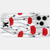 Poppy flower gift botanical pretty monogram Case-Mate iPhone case (Achterkant (horizontaal))