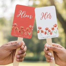 Poppy Flower Guess Who Game Baby Bridal Shower Handwaaier
