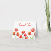 Poppy Flower Oranje Spring Baby shower Bedankkaart (Voorkant)