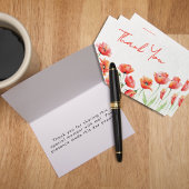 Poppy Flower Oranje Spring Baby shower Bedankkaart