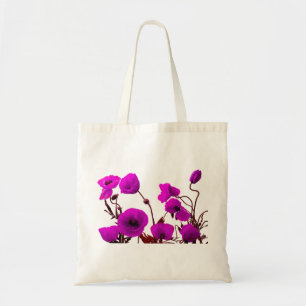 Poppy Flower Paars Floral Wedding Bridesmaid Gift Tote Bag