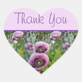 Poppy Flower Paars Pink floral Dank u Sticker