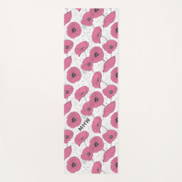 Poppy Flower Pattern aangepast monogram yoga mat