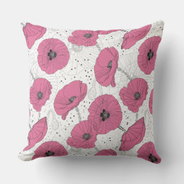 Poppy Flower Pattern gooi kussens