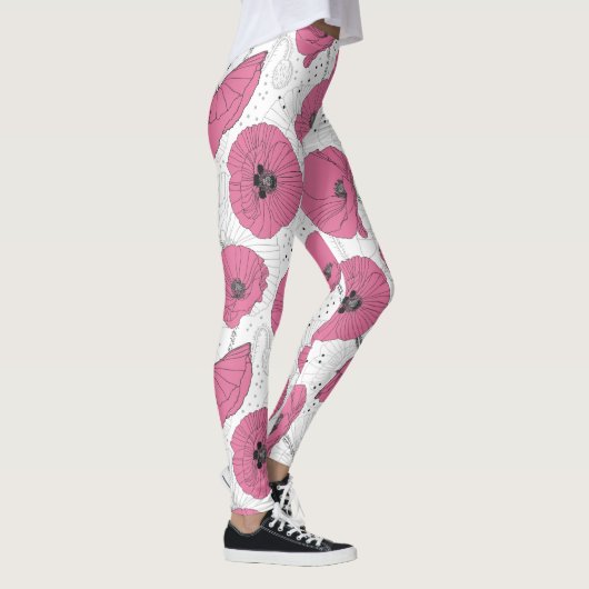 Poppy Flower Pattern leggings (Rechts)