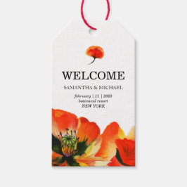Poppy Flower Red Classic Suite Bruiloft Cadeaulabel