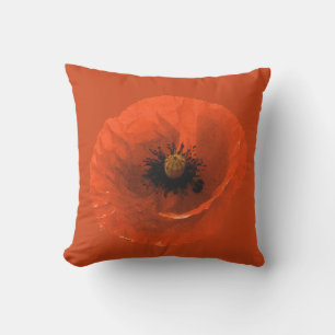 Poppy Flower Red Floral kleurig Abstract Buitenkussen